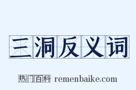 三洞反义词是什么意思的图片